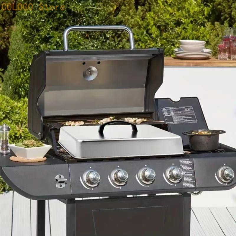 Camping Cooking Flat Top - Penutup Makanan Kotak untuk Masakan Flat