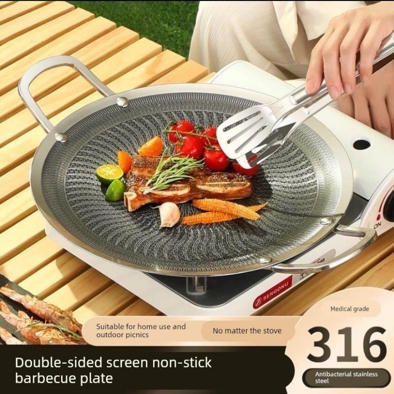 Camping Hiking Cooking - Panci Panggangan BBQ Multifungsi Baja Tahan