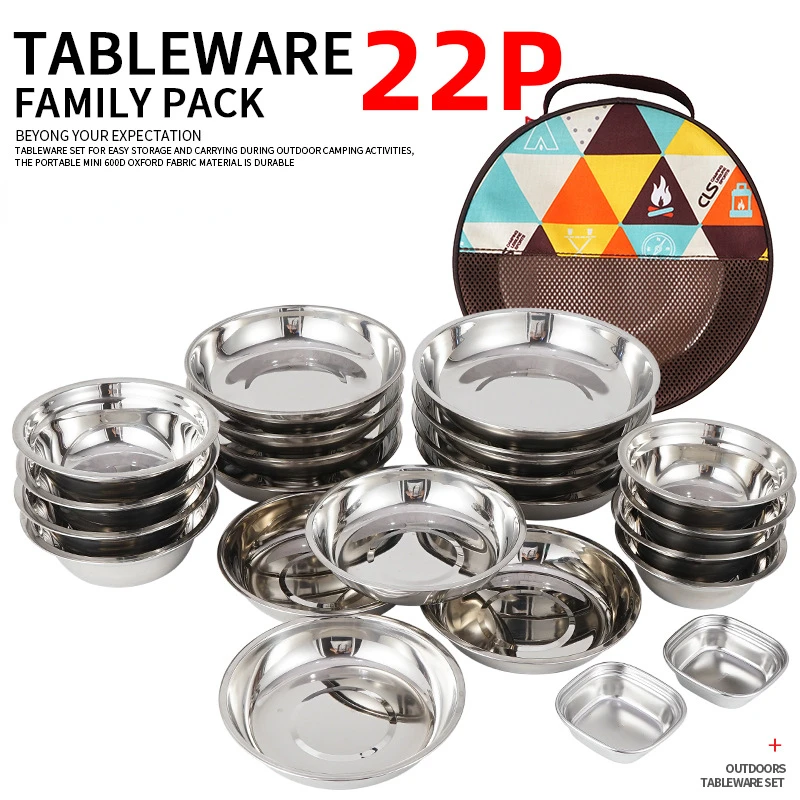 Camping Cooking Dining Set - Set Peralatan Makan Camping Portabel 22-Potong,