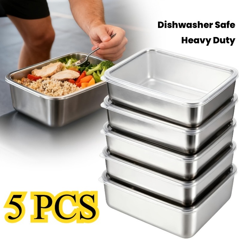 Camping Cooking Organizer - 5 Buah Set Wadah Makanan Baja