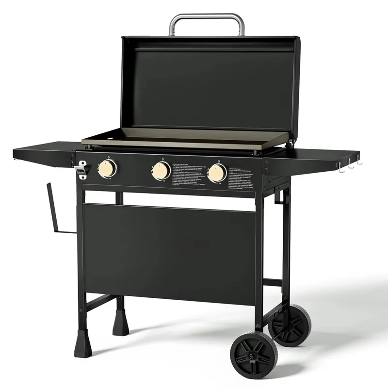 Camping Cooking Flat Top - Stasiun Memasak Luar Ruangan Beroda dengan