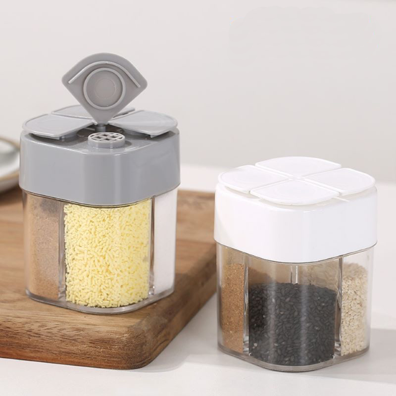 Camping Cooking Container - Toples Dispenser Bumbu Transparan 4-In-1 dengan
