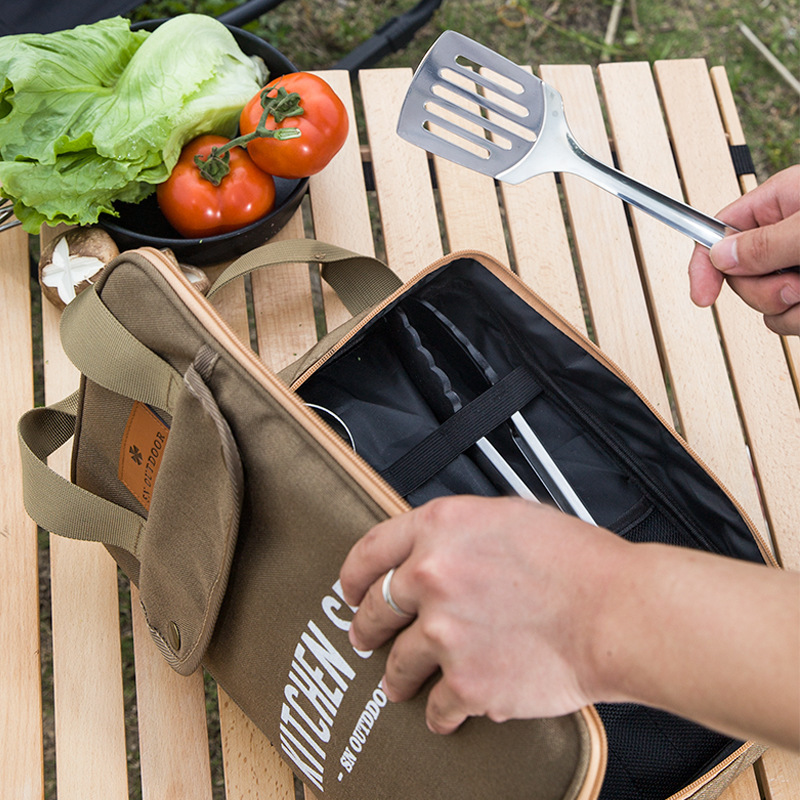 8 Buah Set Peralatan Masak Dap - Camping Cooking Organizer ulasan dan harga