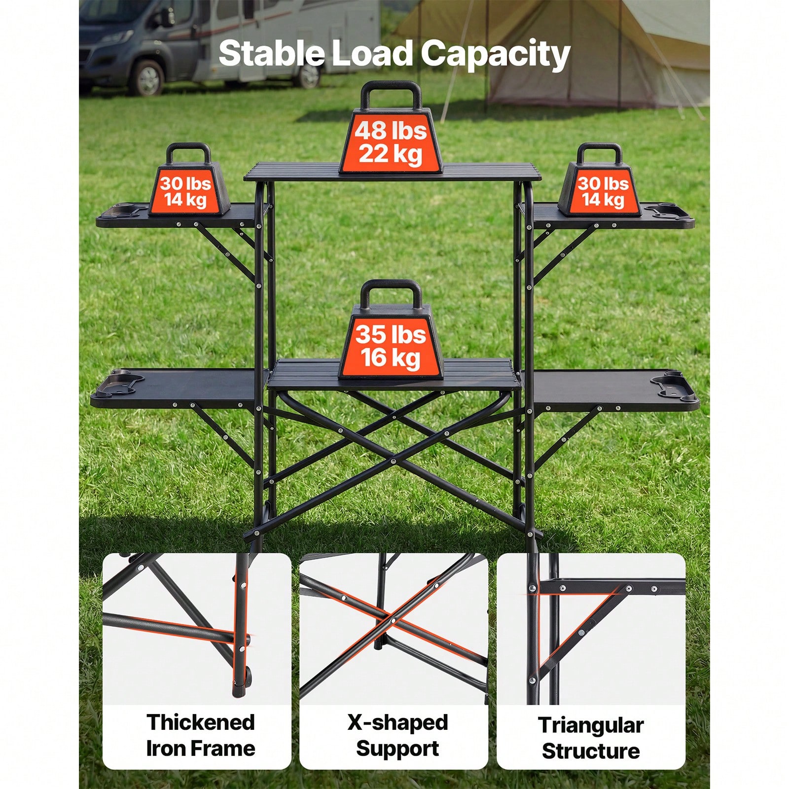 Meja Dapur Camping, Stasiun Ma - Camping Cooking Table ulasan dan harga