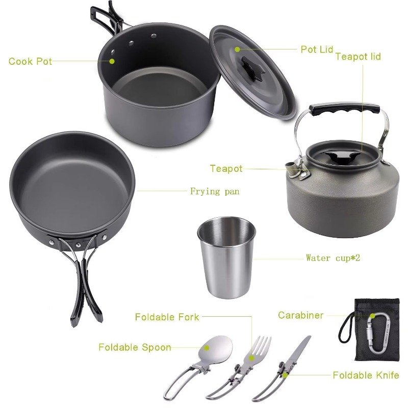 Kompor Camping Ringan Berkuali - Quality Camping Cooking Set ulasan dan harga